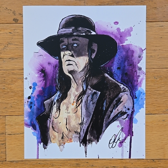 Source Unknown Other - WWE Wrestler The Undertaker Watercolort Art